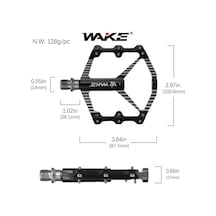 Wake Alüminyum Siyah Rulmanlı Cr-mo Mil Geniş Bisiklet Pedalı