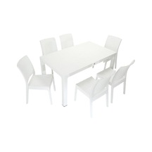Mandella Elit Rattan 90x150 Elit Sandalye Masa Takımı Beyaz Çok Renkli
