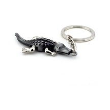 Solfera Gri Timsah Crocodile Oynar Bacaklı Tasarım Metal Anahtarlık Kc016