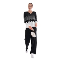 Kadın Triko Lastikli Bol Pantolon 12811 Bgl-st04224 Siyah