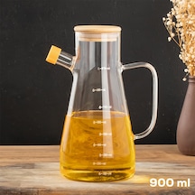 Porsima 401275 Alisa Bambu Kapak Borosilikat Ölçekli Cam Yağlık