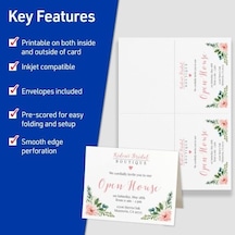 Yazdırılabilir Not Kartları, Mürekkep Püskürtmeli Yazıcılar, 50 Kart Ve Zarf, 4,25 X 5,5, Ağır, Dokulu 3379 Doğum Günü İçin