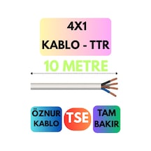 Öznur 4x1 Ttr Kablo Metre Seçenekli Beyaz - 10 Metre