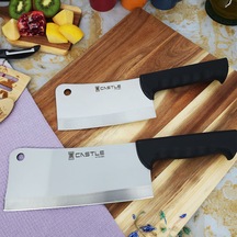 İncisive Mutfak Bıçak Seti 2li Et Kemik Satır 4mm Tavuk Satır 3mm
