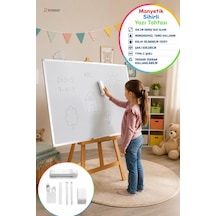 Manyetik Sihirli Yazı Tahtası Silinebilir Eğitim Çizim Yazı Panosu Type-c Şarjlı 106 Cm Beyaz