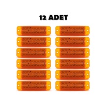 12 Adet 16 Ledli Çift Sıra Led Lamba Turuncu 12-24 Volt