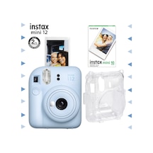 Fujifilm Instax Mini 12 Fotoğraf Makinesi + 10'lu Film + Şeffaf Kılıf Seti Mavi