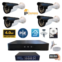 4 Kameralı 4mp 6 Atom Led H.265 320 Gb Hdd Dahil Ip Güvenlik Seti
