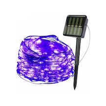 Borayris Güneş Enerjili Solar 7 Metre Peri Led Mor Renk Dış Ortam 8 Çeşit Yanma Modu