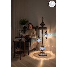 El Yapımı Otantik Mozaik Lambader 3 Lü Mavi - 717820606 Diğer