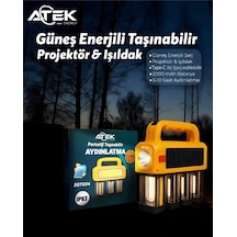 Güneş Enerjili Taşınabilir Projektör Işıldak Renkli
