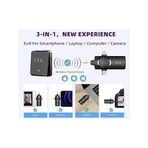 Type-c İphone İle Uyumlu Çiftli Kablosuz Yaka Mikrofonu 3in1 Kamera Pc Android İos Uyumlu