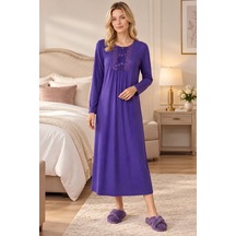 Mecit Pijama Mecit 6413 Mor Büyük Beden Kadın Gecelik