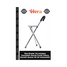 Özel Üretim Yol Arkadaşı Taşınabilir Oturak Pratik Tabure Oturaklı Baston 20 Cm Katlanabilir