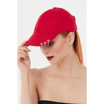 Piercing Arkası Ayarlanabilir Kep Şapka 23yaks3538186467-1-kırmızı 23YAKS3538186467-1-Kırmızı