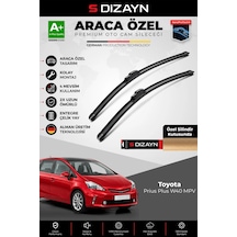 S-dizayn Toyota Prius Plus W40 Mpv Ön Cam Silecek Seti 2012 Üzeri Premium Araca Özel 65-38 Cm A+ Kal