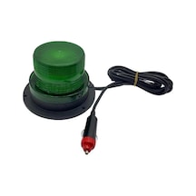 12v-24v Çakar Tepe Lamba Mıknatıslı Çakmak Fişli 18 Ledli Fonksiyonlu Yeşil 130 90 Mm