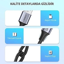Örgülü Usb Type-c Şarj Ve Data Kablosu, 1.5 Metre, Siyah