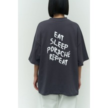 Eat Sleep Antrasit Oversize T-shirt