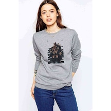 Nct Kpop K-Pop Baskılı Gri Kadın Sweatshirt