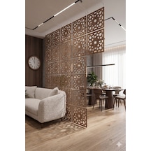 Lazer Kesim Paravan, Ahşap Separatör, Oda 4'lü Panel Levha Model25 40 X 40 Cm