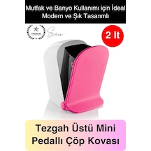 Yeni Nesil Tasarım Pedallı Masaüstü 2 Lt Mutfak Banyo Çocuk Odası Çöp Kovası Pratik Tezgah Üstü Çok Renk Çok Renkli