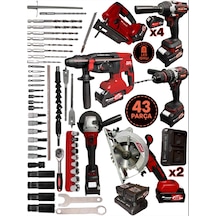 Schmıtzer 6lıset-k Set Pro 21v 43 Parça Şarjlı Hilti Matkap Somun Sökme Taşlama Dekupaj Dairesel Testere