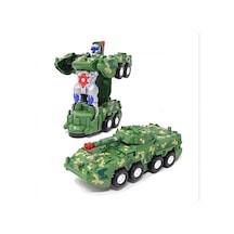 Tank Pilli Sesli Işıklı Çarp-dön Transformerss Tank Renkli