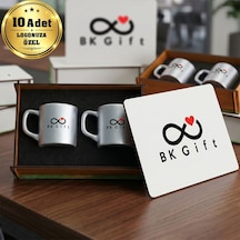 Logonuza Özel 10 Adet Kutulu Gümüş Renk Kahve Fincanı Seti Kutulu Seramik Fincan Kurumsal Hediye Seti Bitmeyencom37019 Bk Kurumsal
