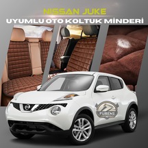Nissan Juke Kahverengi Tay Tüyü Cepli & Terletmez Sırtlı Oto Koltuk Minder Seti - Koruma Kılıfı  Ön & Arka Set