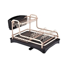 Didadodo Çift Katmanlı Uzay Alüminyum Bulaşıklık Mutfak Drenaj Rafı Çok Renkli