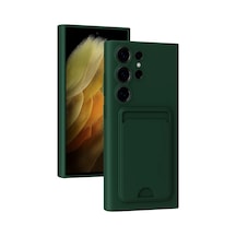 Samsung Galaxy S24 Ultra Kılıf Kelvin Kartvizitli Silikon - Koyu Yeşil