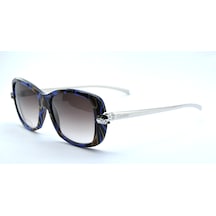 Cartier Panthere De Havana Blue Black Sılver Cartier Cat Eye Havana Mavi Siyah Kahverengi Gümüş Güneş Gözlüğü T8201061 Mavi - Siyah