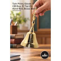 4 Adet Pirinç El Çanı Tam Pirinç Gövde 17 Cm Boy, El Tipi Zil, Hand Bell, Brass Bell