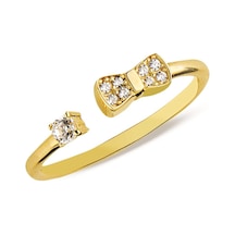 Goldkupe 14 Ayar Altın Fiyonk Formlu Ayarlanabilir Yüzük 1,56 Gr-6416