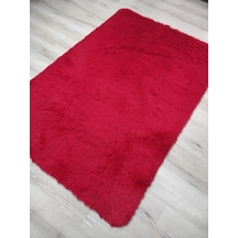 Yamalıhome Tavşan Tüyü Kırmızı Peluş Post Halı 160 x 230 Cm