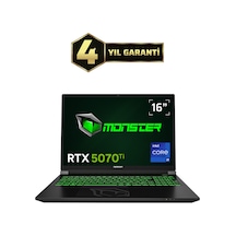 Monster Tulpar T6 V3.7.2 Intel Core i9 13900HX 32 GB 1 TB SSD 12 GB RTX 5070 Ti 16" QHD Dos Oyuncu Dizüstü Bilgisayarı