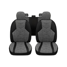 Verita Elegance Serisi - Kia Rio İle Uyumlu Koltuk Kılıfı, Keten-deri / Gri