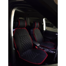 Mercedes Cl Lüx Oto Koltuk Minderi Ön 2'li Set Elegance Serisi Siyah Kırmızı