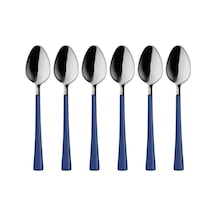 Gümüş Mavi, Çay Kaşığı Seti, Paslanmaz Çelik, 11 Cm, 6 Adet Set, Elde Yıkanmalı