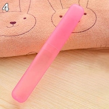 Pembe Yeni Taşınabilir Seyahat Yürüyüş Kamp Diş Fırçası Tutucu Kılıf Tüp Koruyucu Kapak Kutusu Pembe