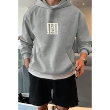 Oksit Yeah Square Ön Baskılı Pamuklu Erkek Sweatshirt 001
