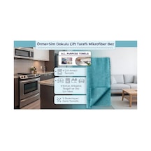 Microduo Pro 30x40 Çift Taraflı Mikrofiber Temizlik Bezi - Bir Yüzü Örme Dokulu Bir Yüzü Simli Ankastre, Oto, Koltuk Ve Tüm Yüzeyler İçin Mavi