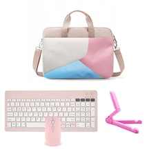 Microcase Lenovo Tab Plus Tb351fu İle Uyumlu Tablet Çantası+bluetooth Klavye+bluetooth Mouse+tablet Standı Pembe Al5296 1