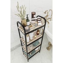Bino Banyo Düzenleyici 4 Raflı Banyo Dolabı Açık Kahverengi