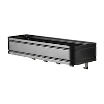 Galvanizli Çelik Askılıklı Duvar Rafı MeridyenDukkan 40x12,5 cm S Siyah