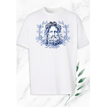Flood Of Style Unisex Oversize Baskılı T-shirt Beyaz