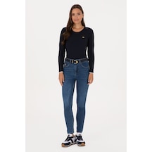 U.S. Polo Assn. Kadın Koyu Mavi Skinny High Waist Fit Jean Pantolon 50317616-DN0023