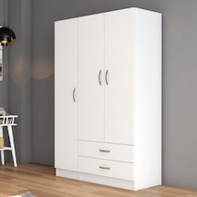tanmob 3 Kapılı Iki Çekmeceli Geniş Gardrop Beyaz - Grd0501