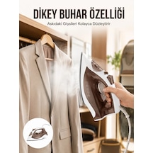 Kahverengi Buharlı Ütü 2200w Sürekli Buhar 120 G Şok Buhar Cn